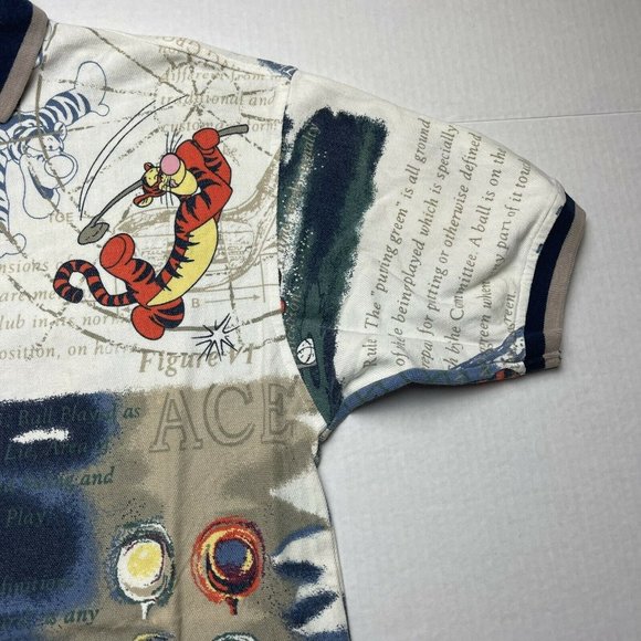 Vintage 90’s Tigger All Over Print Polo Shirt by Disney Size Small - Picture 3 of 6